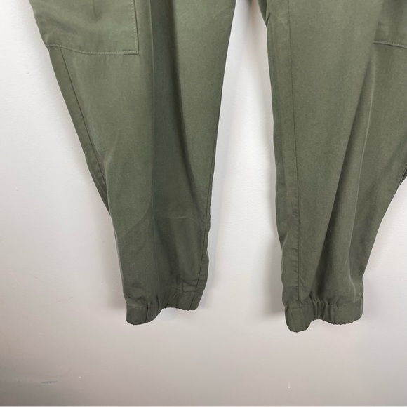 Banana Republic Green Pants Stretch Elastic Waist Pockets Zipper Comfort Size S - Picture 4 of 6
